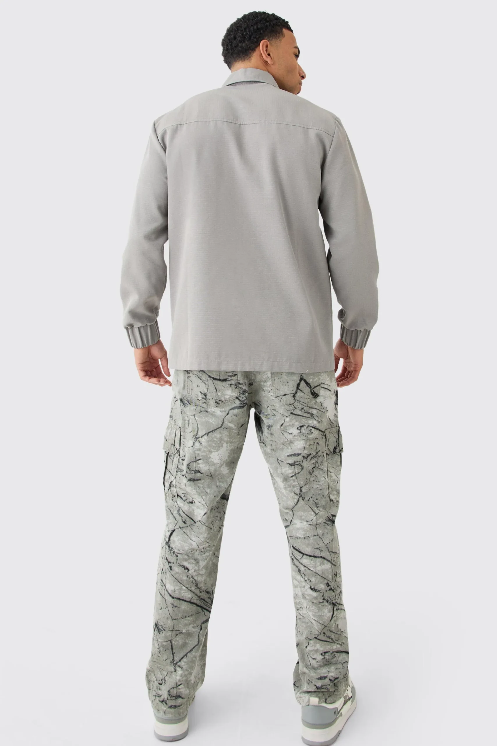 boohooMAN Regular Long Sleeve Ripstop Popper Overshirt | UK| Shirts