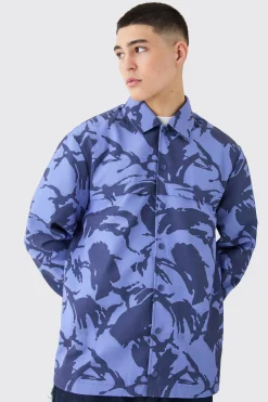 boohooMAN Regular Long Sleeve Ripstop Popper Camo Overshirt | UK| Shirts
