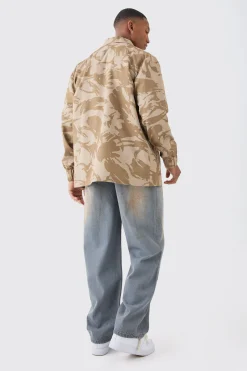 boohooMAN Regular Long Sleeve Ripstop Popper Camo Overshirt | UK| Shirts