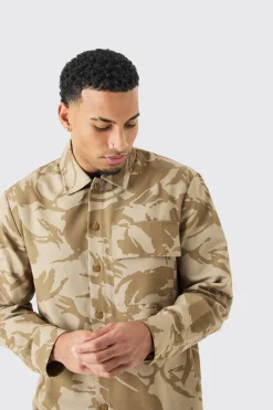 boohooMAN Regular Long Sleeve Ripstop Camo Overshirt | UK| Shirts