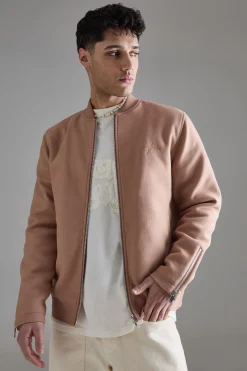 boohooMAN Regular Melton Homme Bomber | UK| Coats & Jackets