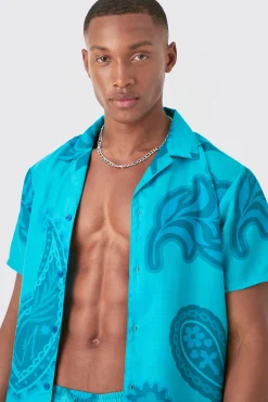 boohooMAN Regular Paisley Shirt & Swim Short Set | UK| Sets & Co-Ords