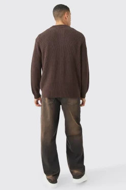 boohooMAN Regular Ribbed Fisherman Knit Bomber | UK| Knitwear|Coats & Jackets