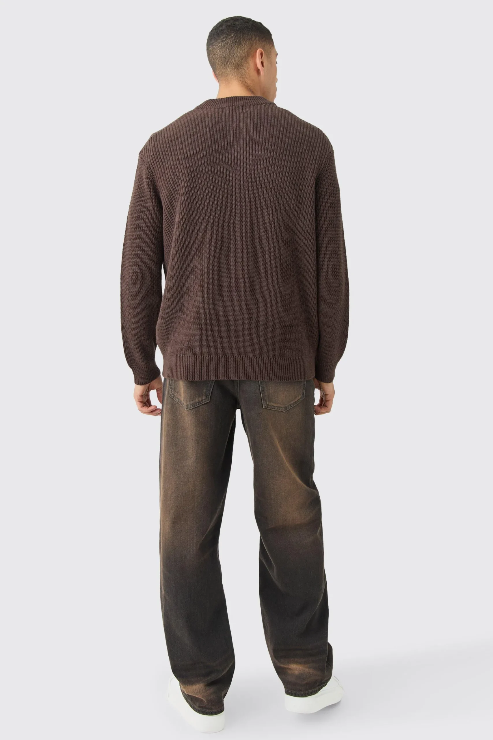 boohooMAN Regular Ribbed Fisherman Knit Bomber | UK| Knitwear|Coats & Jackets