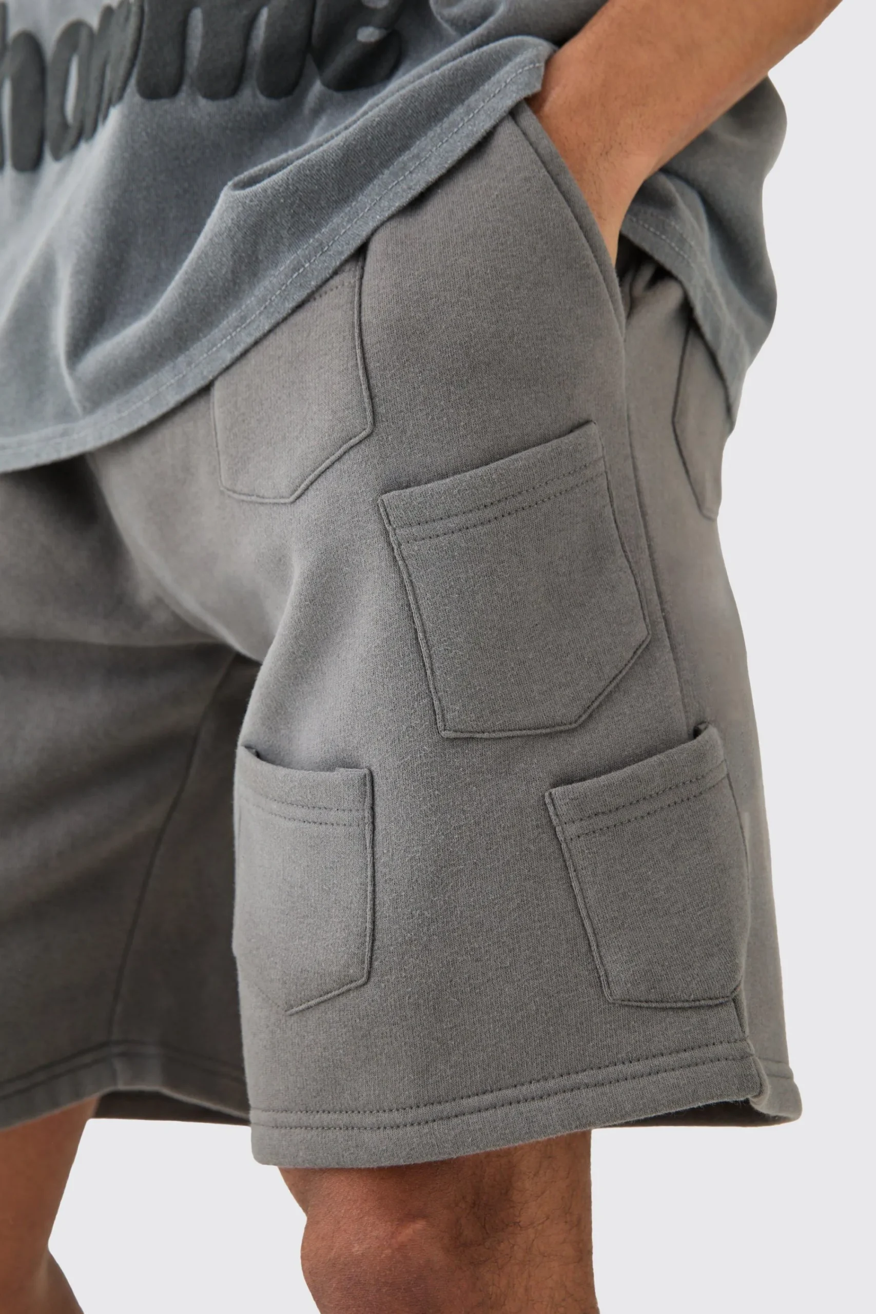 boohooMAN Relaxed All Over Pocket Spray Wash Shorts | UK| Shorts