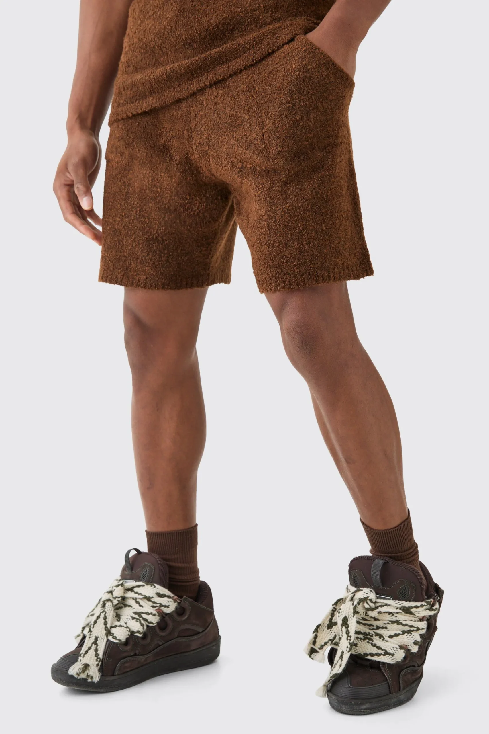 boohooMAN Relaxed Boucle Knit Short In | UK| Shorts|Tracksuits