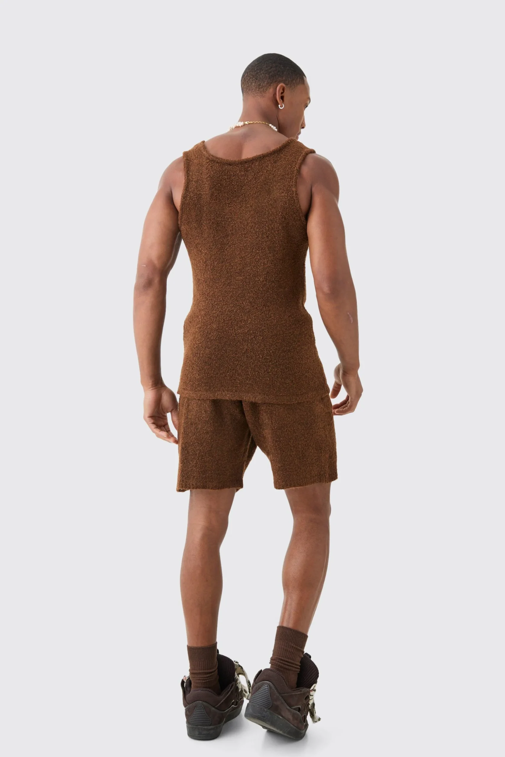 boohooMAN Relaxed Boucle Knit Short In | UK| Shorts|Tracksuits