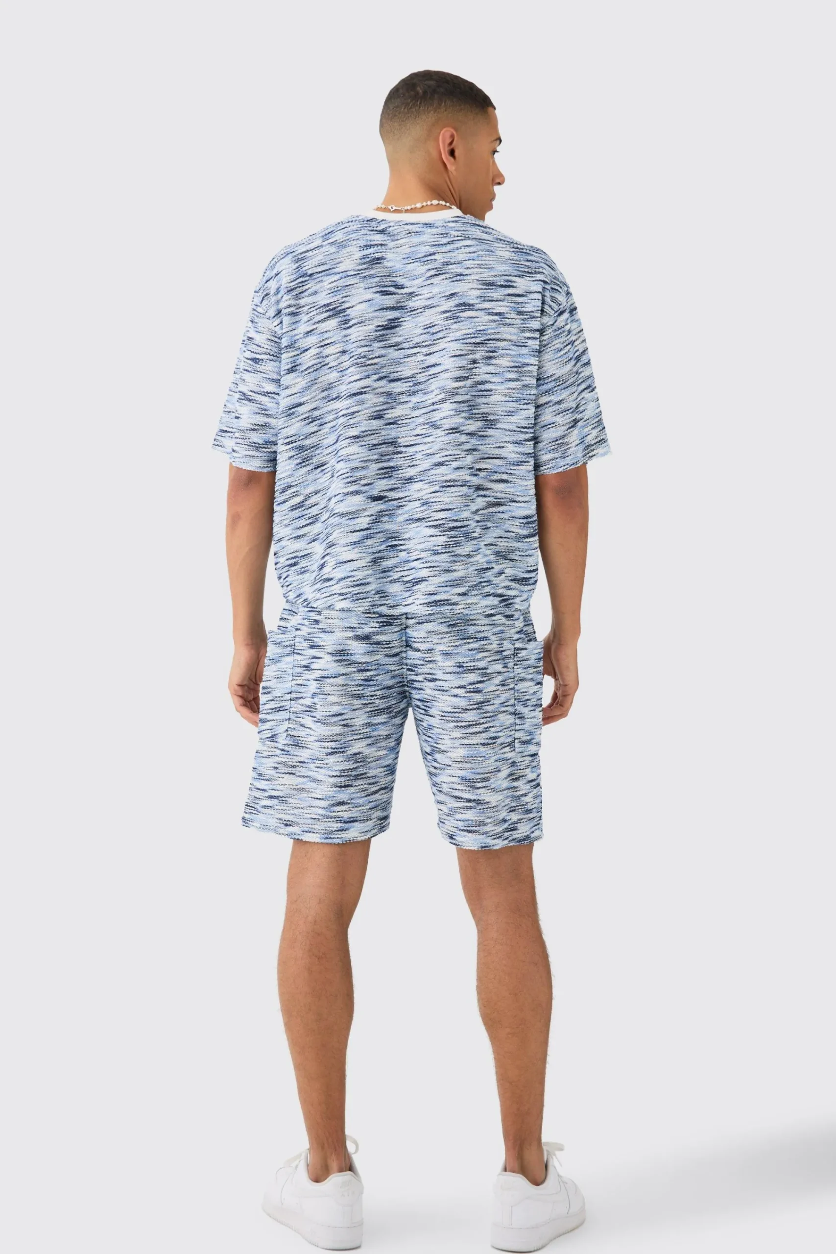 boohooMAN Relaxed Boucle Slub Short Length Short | UK| Shorts