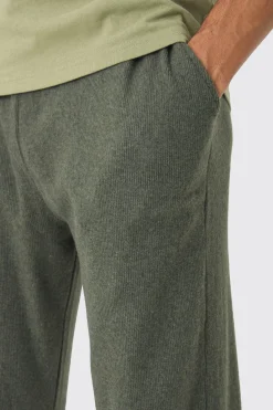 boohooMAN Relaxed Brushed Ottoman Rib Split Hem Jogger | UK| Joggers