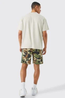 boohooMAN Relaxed Camo Side Panel Shorts | UK| Shorts