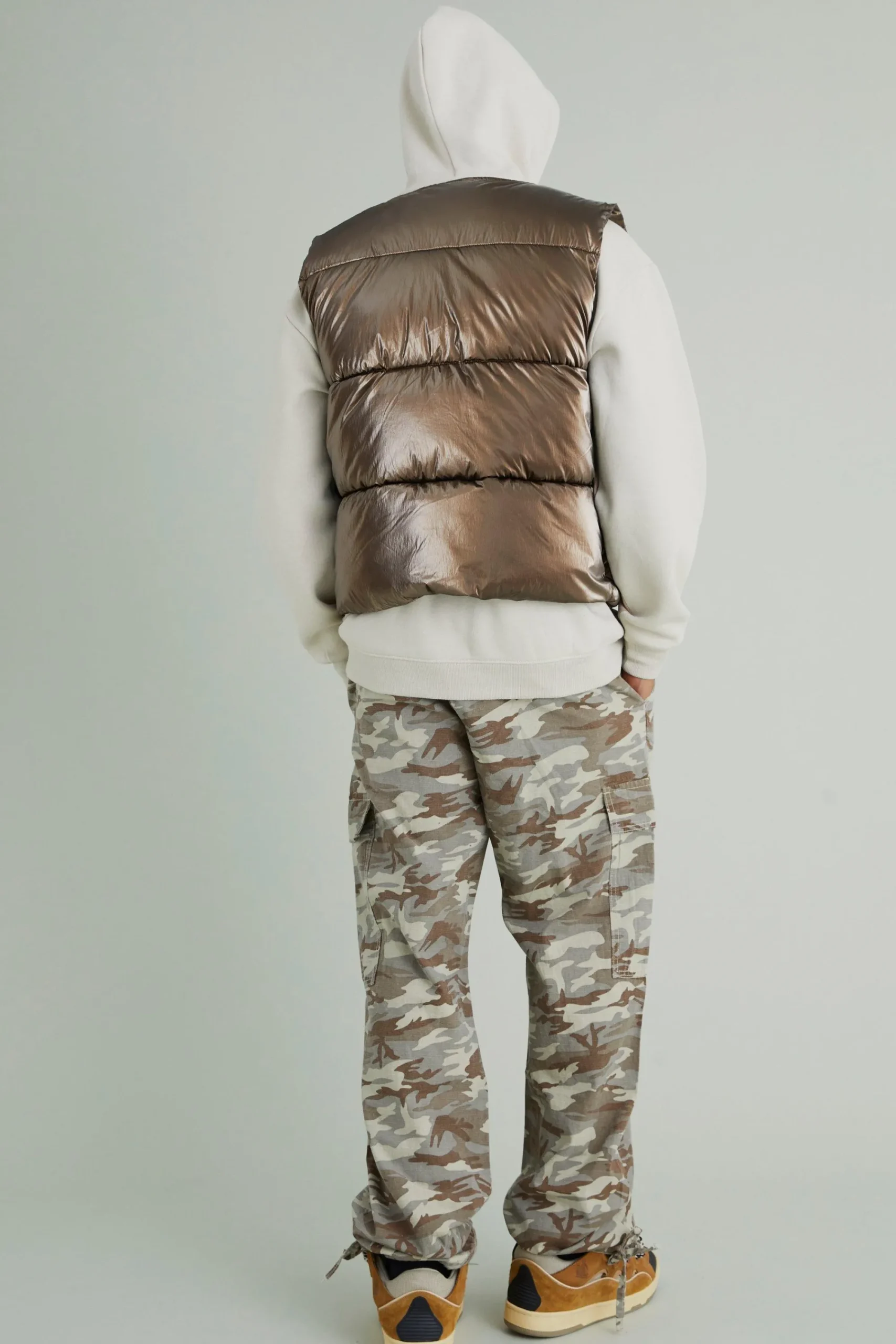 boohooMAN Relaxed Cargo Varsity Slogan Print Camo Trouser | UK| Trousers