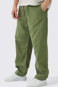 boohooMAN Relaxed Chinos With Drawcords In | UK| Trousers