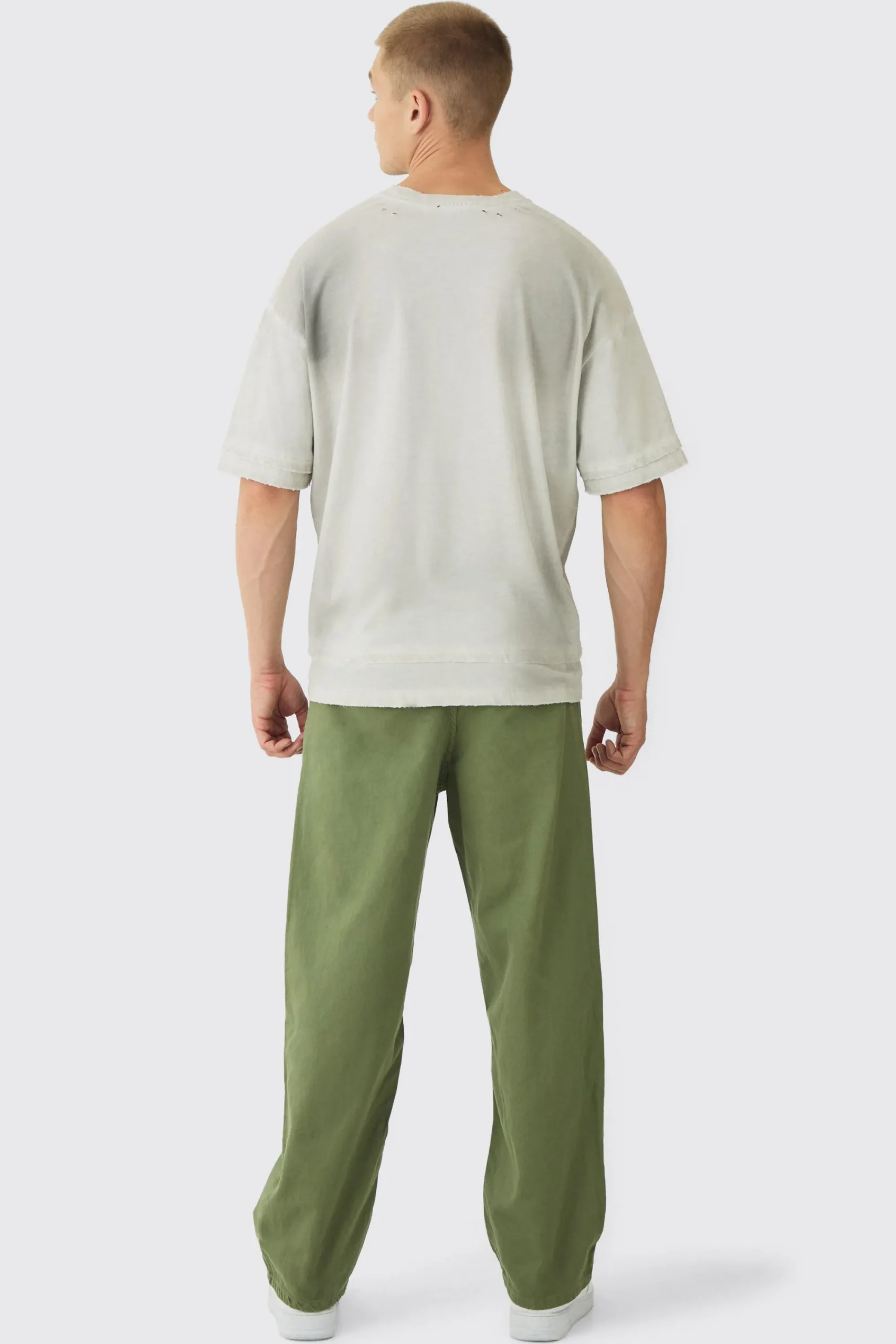 boohooMAN Relaxed Chinos With Drawcords In | UK| Trousers