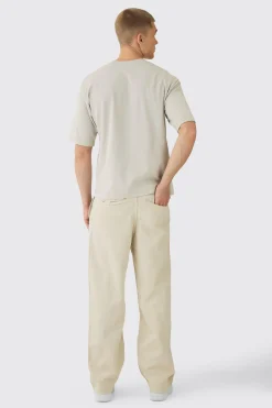boohooMAN Relaxed Chinos With Drawcords In | UK| Trousers