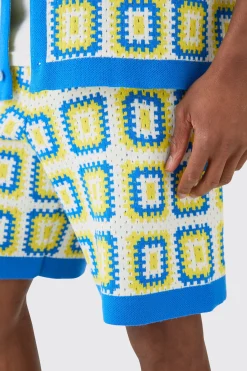 boohooMAN Relaxed Crochet Knit Short | UK| Shorts|Tracksuits