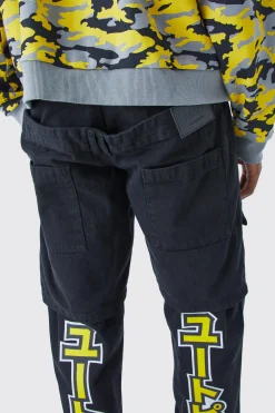 boohooMAN Relaxed Crotch And Leg Print Cargo Trouser | UK| Trousers|Cargos