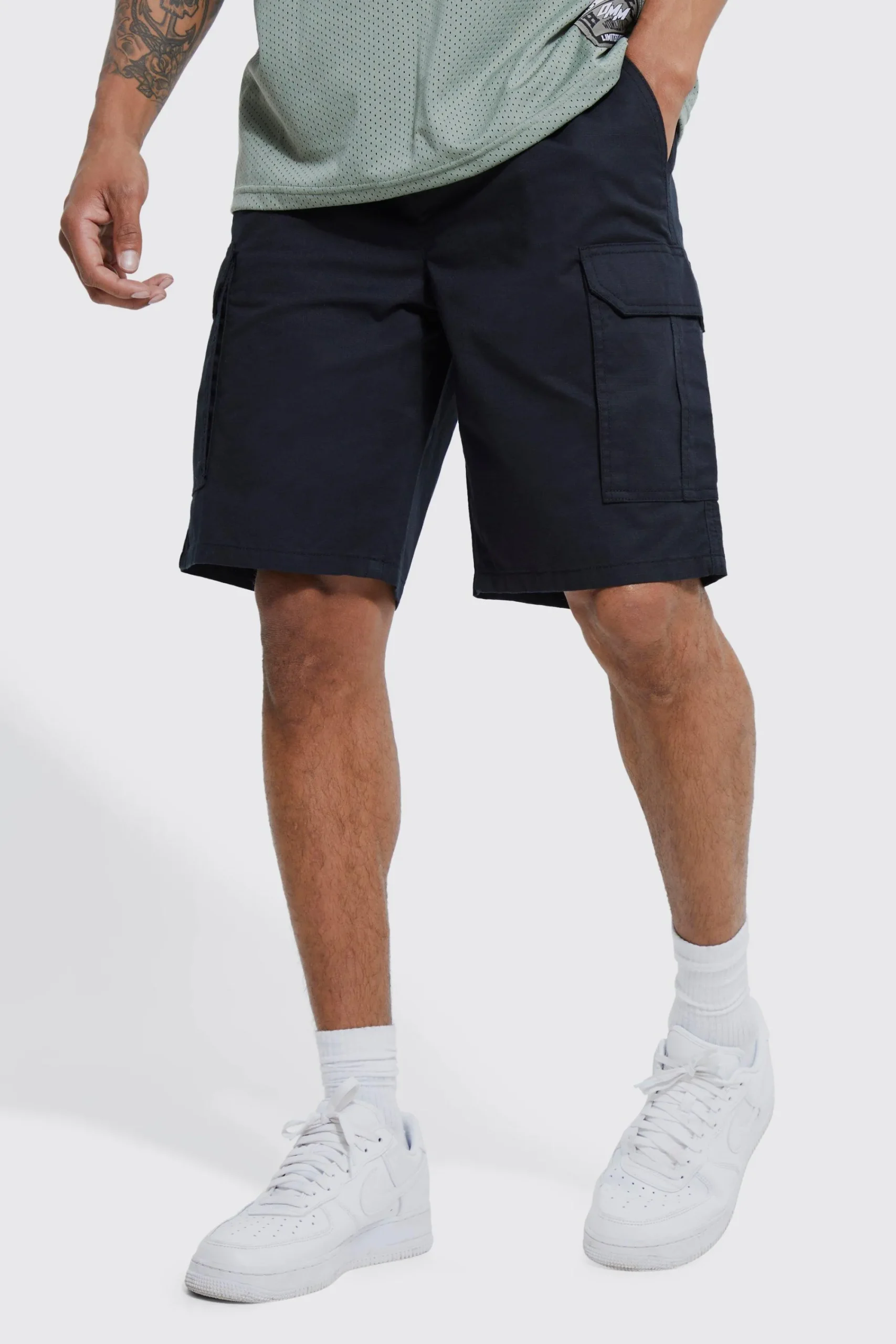 boohooMAN Relaxed Elasticated Waist Ripstop Cargo Short | UK| Shorts