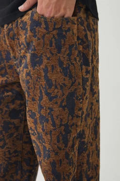 boohooMAN Relaxed Fit Abstract Flock Turn Up Hem Jeans | UK| Jeans