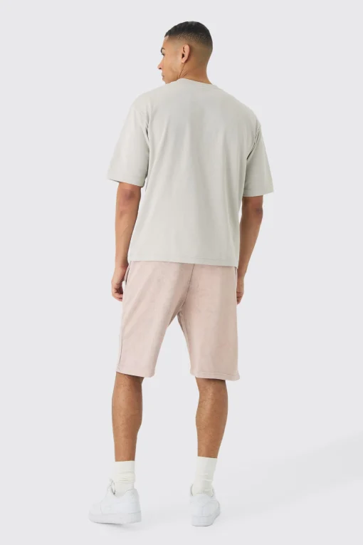 boohooMAN Relaxed Fit Acid Washed Long Length Shorts | UK| Shorts