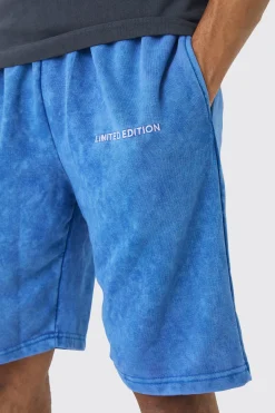 boohooMAN Relaxed Fit Acid Washed Long Length Shorts | UK| Shorts