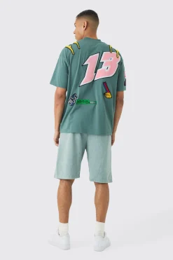 boohooMAN Relaxed Fit Acid Washed Long Length Shorts | UK| Shorts
