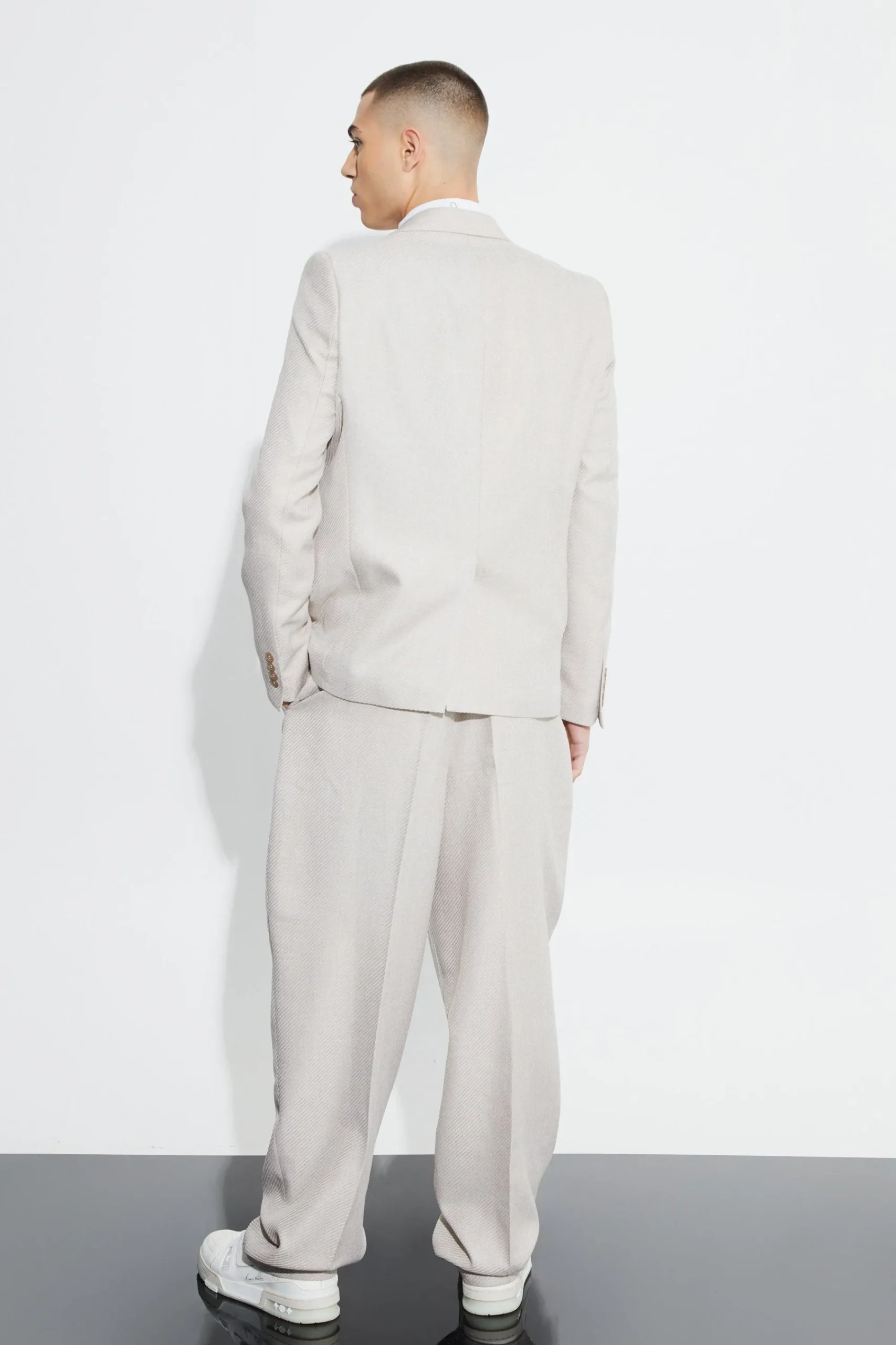 boohooMAN Relaxed Fit Boucle Texture Marl Blazer | UK| Suits & Tailoring