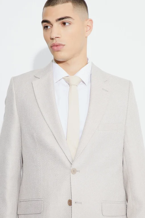 boohooMAN Relaxed Fit Boucle Texture Marl Blazer | UK| Suits & Tailoring