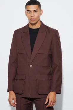 boohooMAN Relaxed Fit Cargo Blazer | UK| Suits & Tailoring