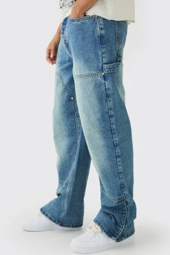 boohooMAN Relaxed Fit Carpenter Jeans With Split Hem | UK| Jeans