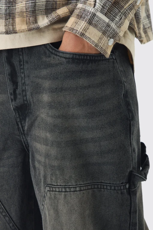 boohooMAN Relaxed Fit Carpenter Jeans With Split Hem | UK| Jeans