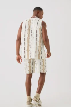 boohooMAN Relaxed Fit 3D Knitted Short | UK| Tracksuits