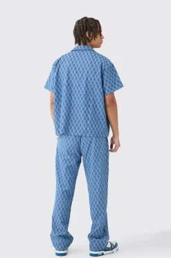 boohooMAN Relaxed Fit Elastic Waist Fabric Interest Jeans | UK| Jeans