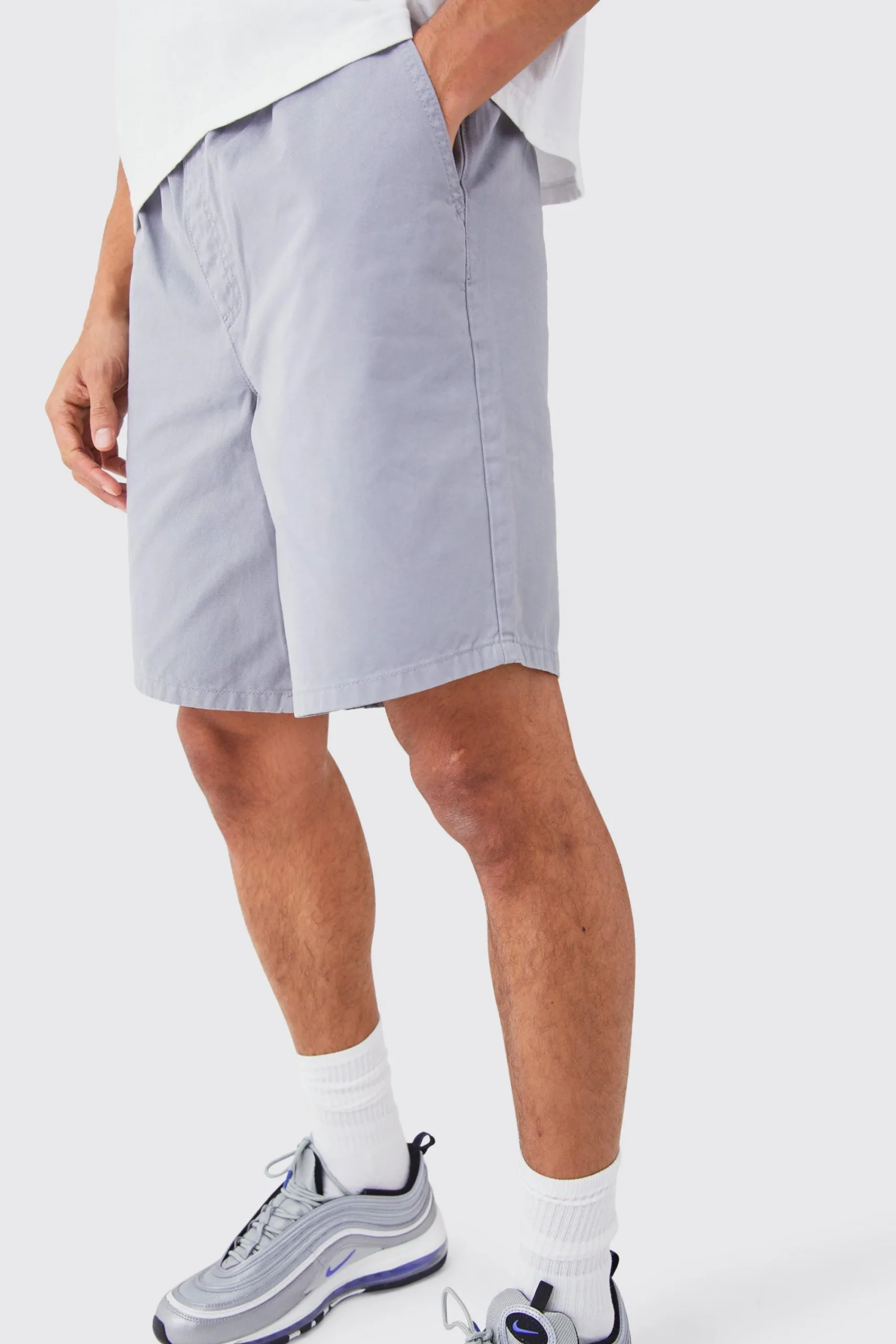 boohooMAN Relaxed Fit Elasticated Waist Chino Shorts In | UK| Shorts