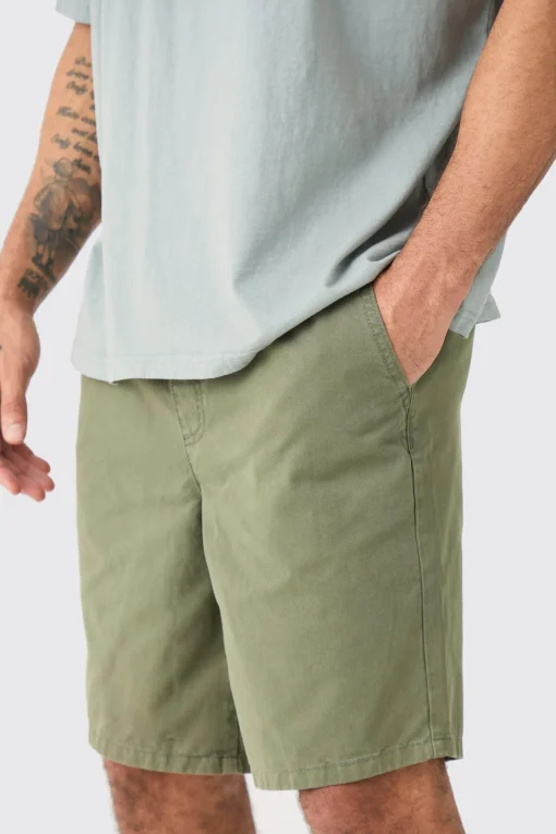 boohooMAN Relaxed Fit Elasticated Waist Chino Shorts In | UK| Shorts