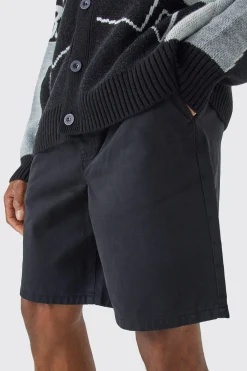 boohooMAN Relaxed Fit Elasticated Waist Chino Shorts In | UK| Shorts
