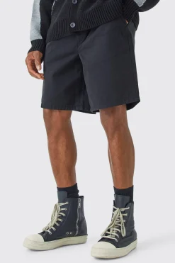 boohooMAN Relaxed Fit Elasticated Waist Chino Shorts In | UK| Shorts