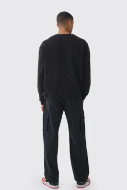 boohooMAN Relaxed Fit Fixed Waist Woven Tab Cargo Trousers | UK| Trousers|Cargos