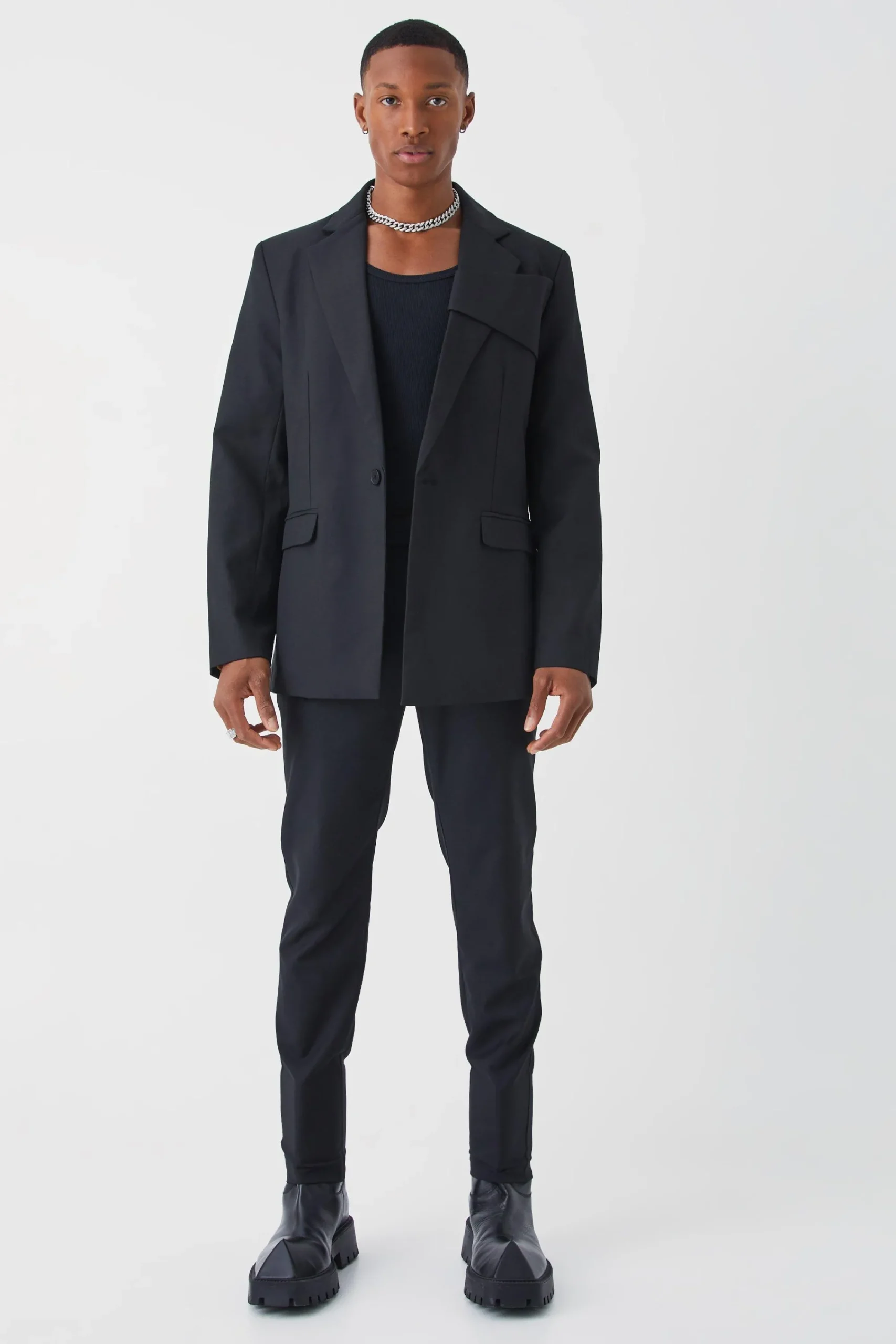 boohooMAN Relaxed Fit Front Panel Blazer | UK| Suits & Tailoring