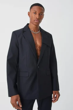 boohooMAN Relaxed Fit Front Panel Suit | UK| Suits & Tailoring
