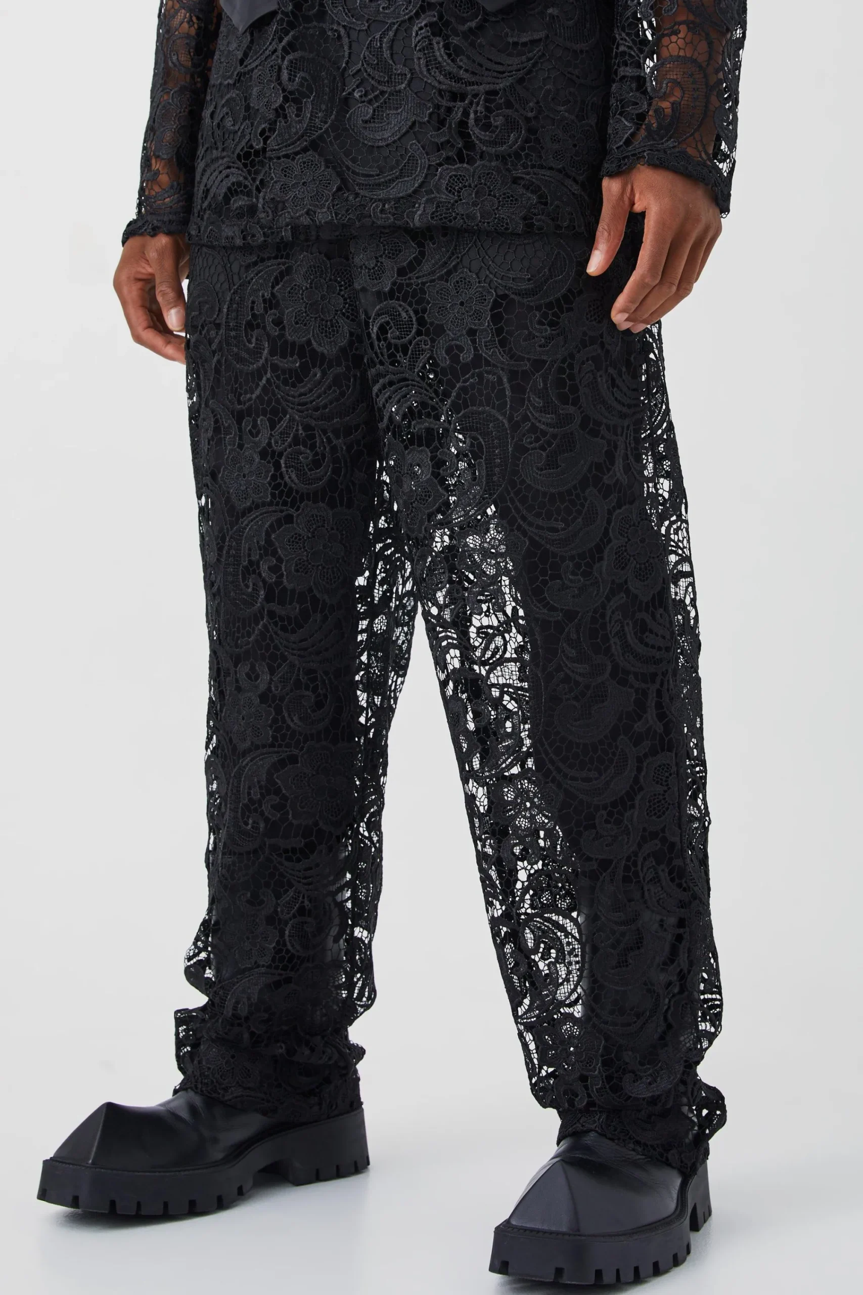 boohooMAN Relaxed Fit Lace Suit Trouser | UK| Suits & Tailoring