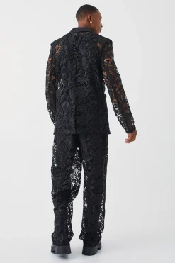 boohooMAN Relaxed Fit Lace Suit Trouser | UK| Suits & Tailoring