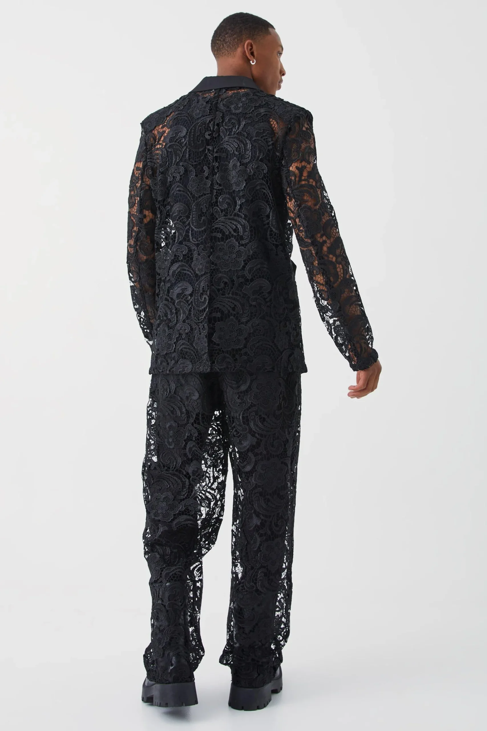 boohooMAN Relaxed Fit Lace Suit Trouser | UK| Suits & Tailoring