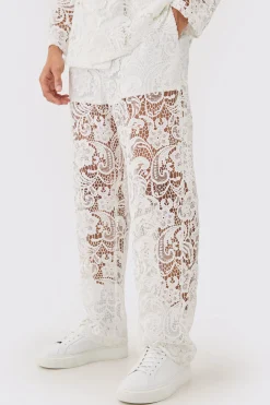 boohooMAN Relaxed Fit Lace Suit Trouser | UK| Suits & Tailoring