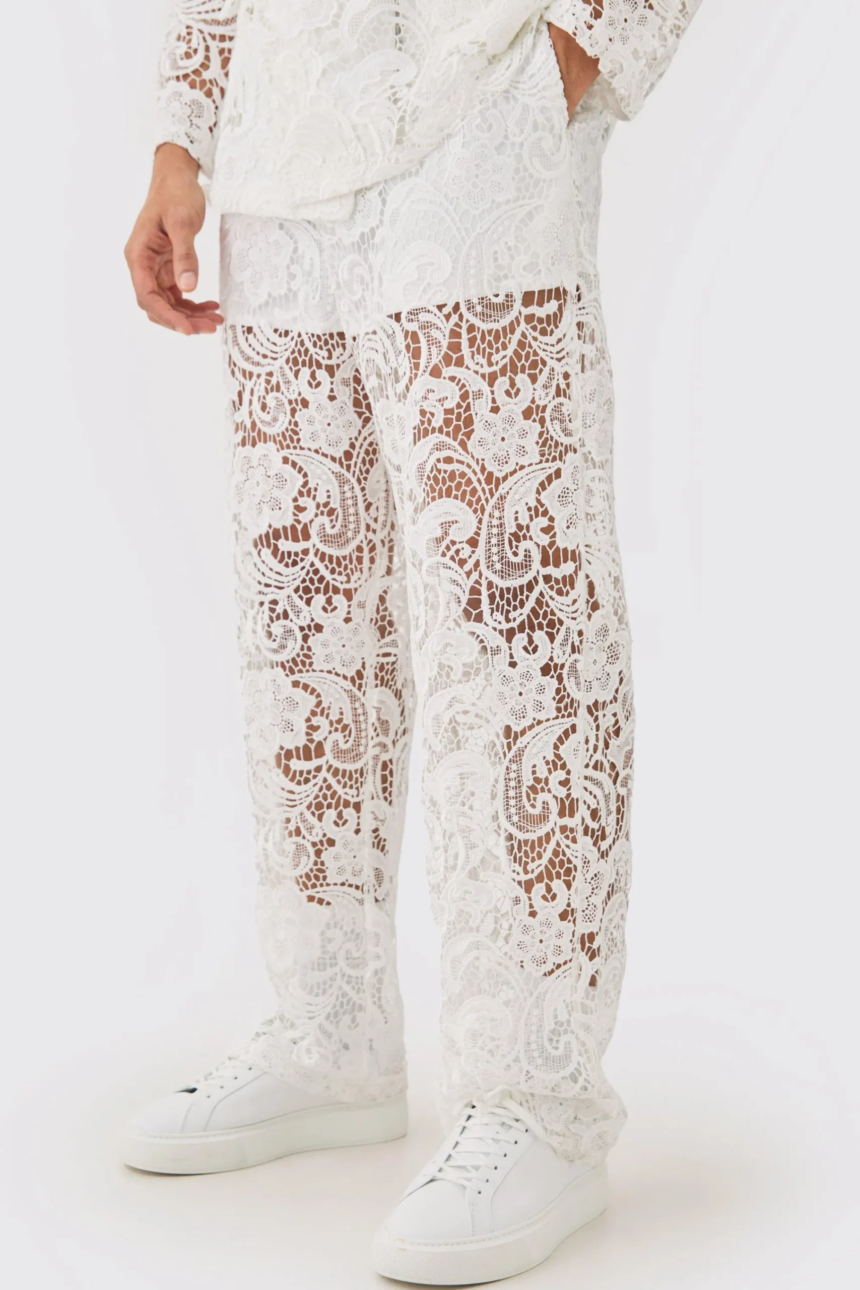 boohooMAN Relaxed Fit Lace Suit Trouser | UK| Suits & Tailoring