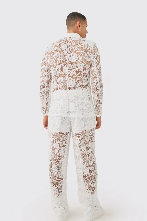 boohooMAN Relaxed Fit Lace Suit Trouser | UK| Suits & Tailoring