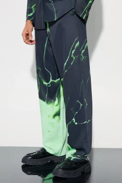 boohooMAN Relaxed Fit Marble Print Tailored Trouser | UK| Suits & Tailoring