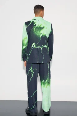 boohooMAN Relaxed Fit Marble Print Tailored Trouser | UK| Suits & Tailoring