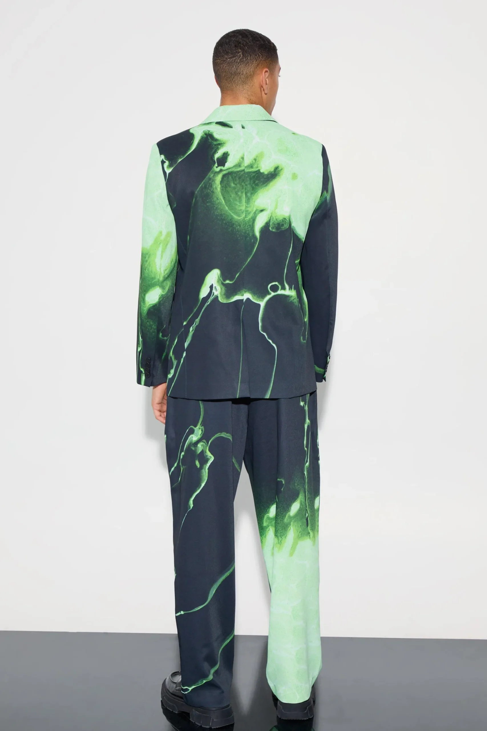 boohooMAN Relaxed Fit Marble Print Tailored Trouser | UK| Suits & Tailoring