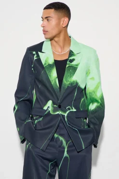 boohooMAN Relaxed Fit Marble Print Blazer | UK| Suits & Tailoring