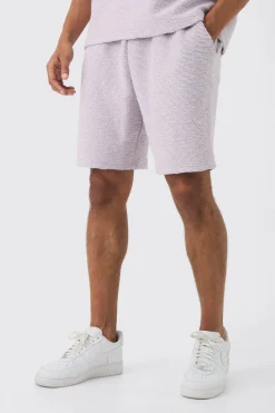 boohooMAN Relaxed Fit Mid Length Heavy Boucle Short | UK| Shorts
